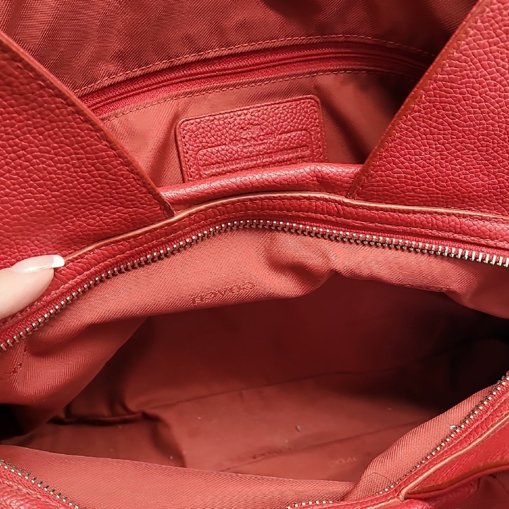 Coach Vibrant Red Leather Shoulder Bag - Picture 12 of 15